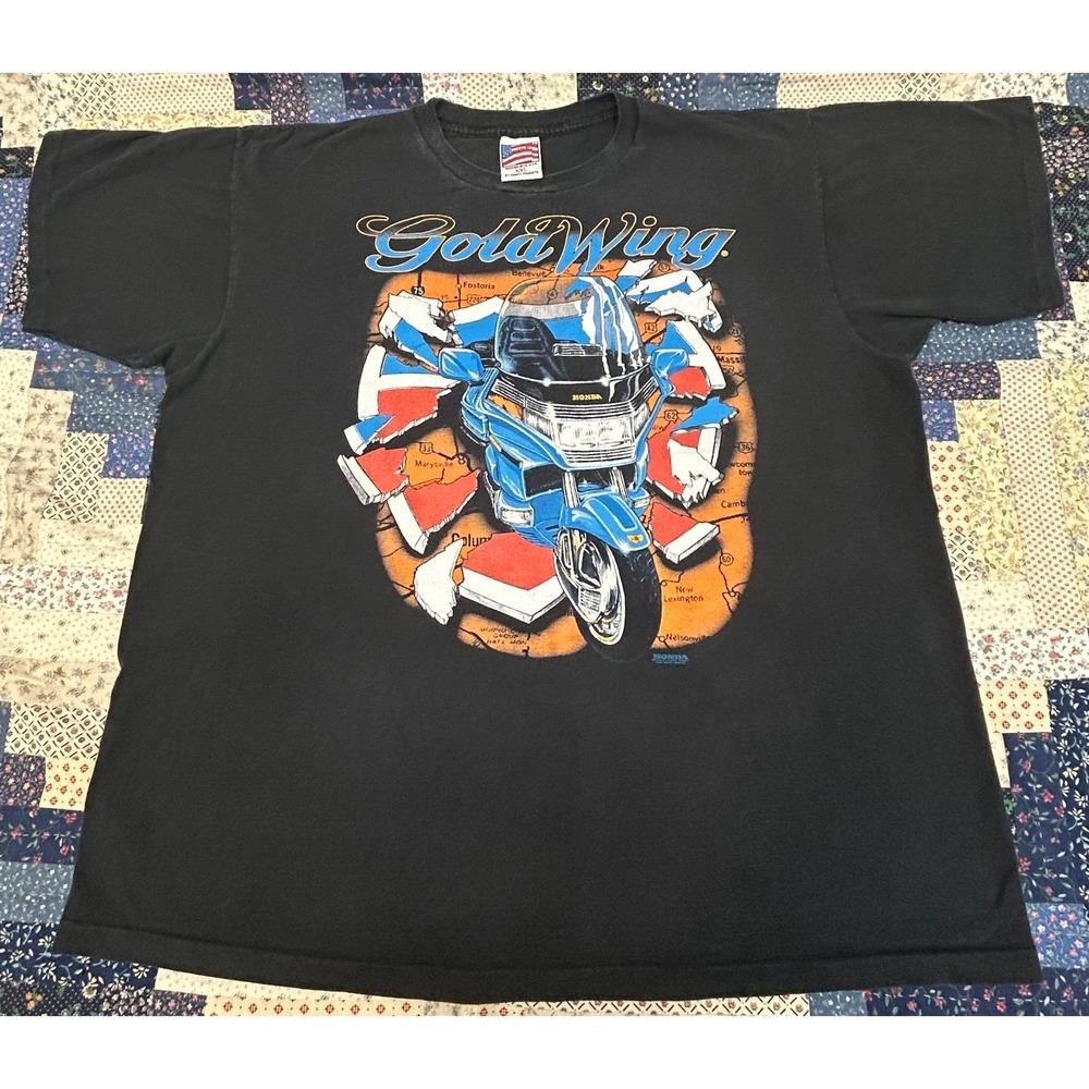 Vintage Honda Gold Wing T shirt 1993 Size 2XL Single Stitch